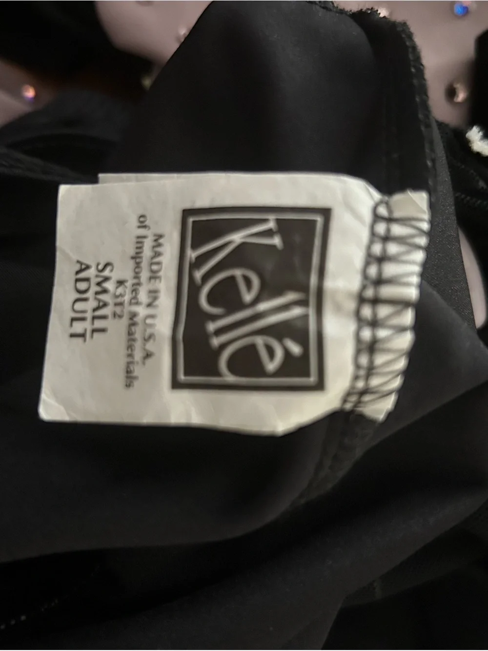 Kelle Black Jazz Rhinestoned Embellished Mesh Leotard. Size SA